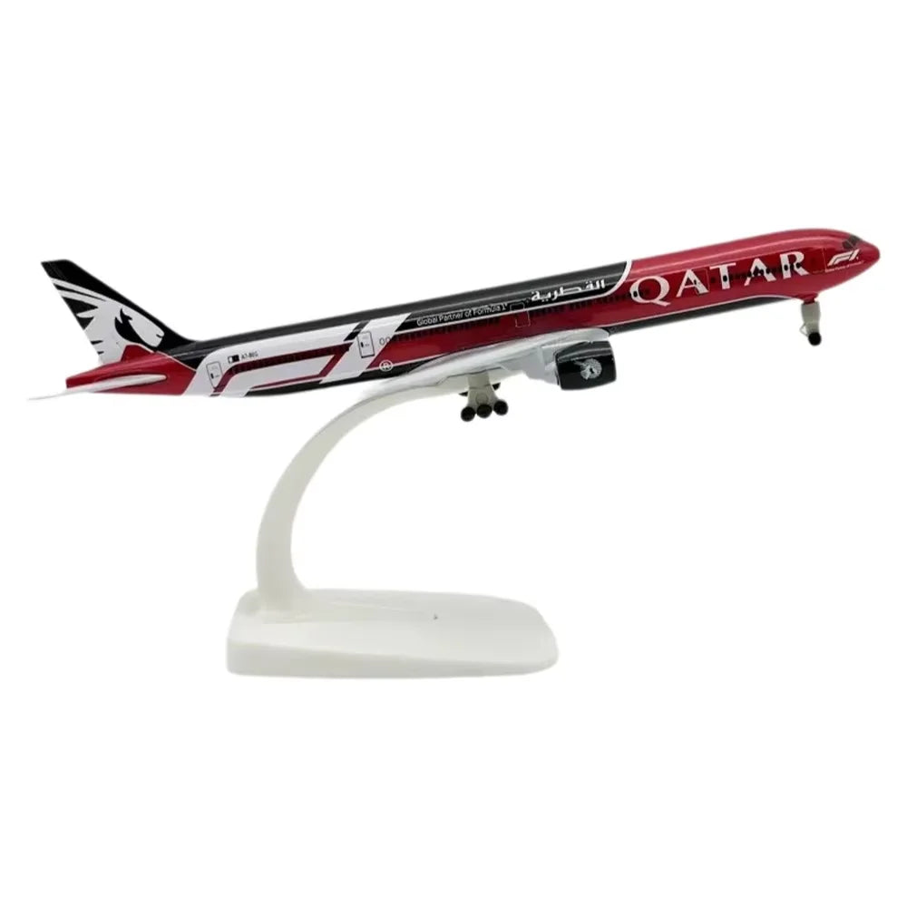 New 20cm Qatar B777-300 Toy Airplane Model Metal Diecast Airplane Model Kit with Stand＆wheel For Display Collection or Gift