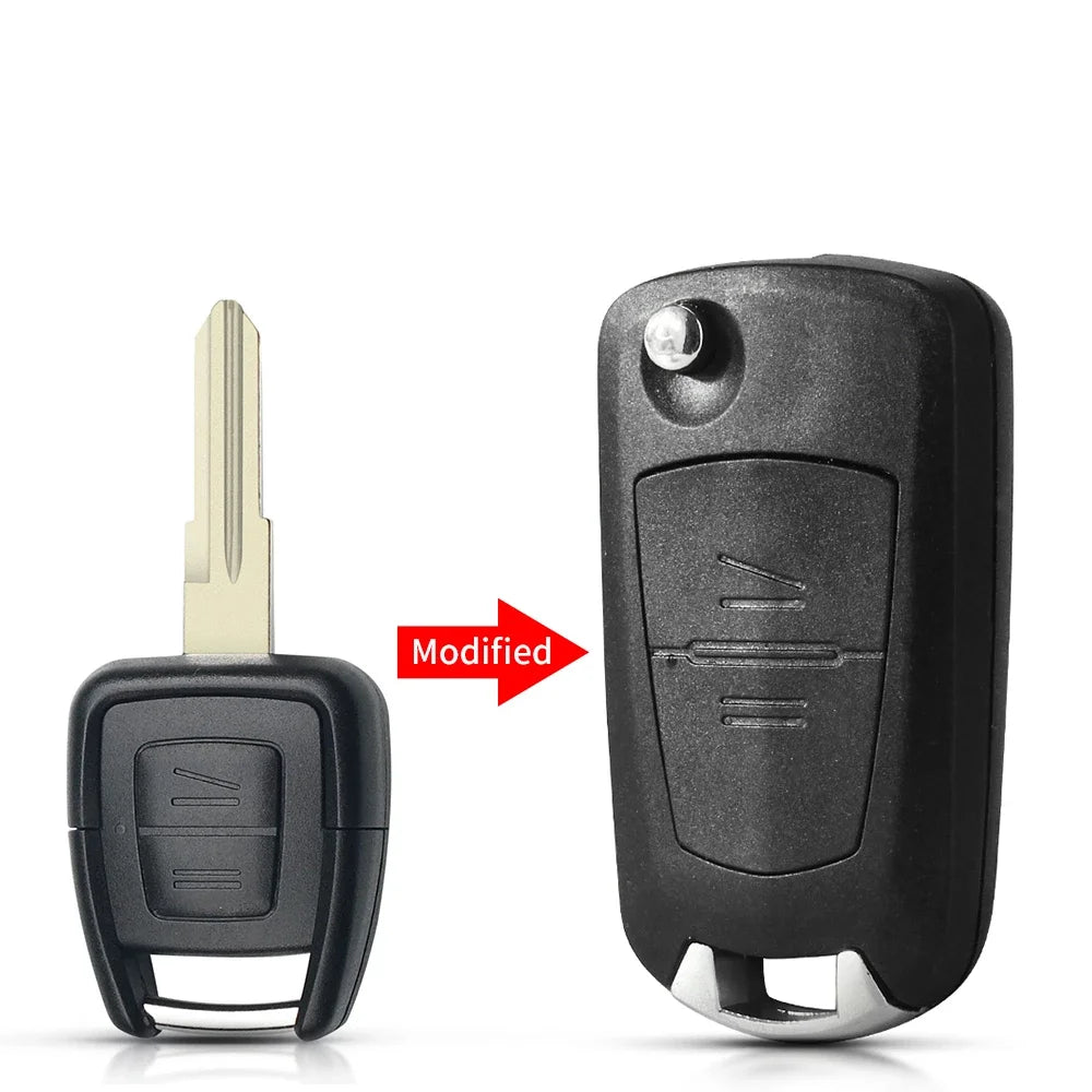 KEYYOU For Vauxhall Opel Astra Vectra Zafira Fob Car Key Shell 2 Button Folding Flip Remote Key Case HU46 Blade