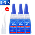 LOOLIFL 496 Super Glue Instant Quick-drying Cyanoacrylate Adhesive Leather Rubber DIY Wood Metal Strong Bond Liquid Glue Tool
