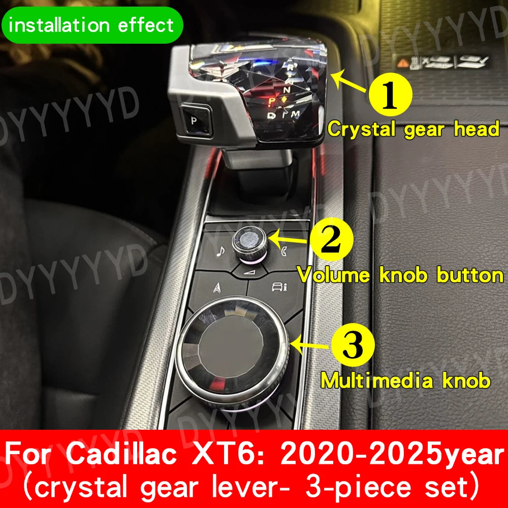 Crystal Gear Shift Knob for Cadillac CT5 CT6 XT4 XT5 XT6 Models with LED Gear Shifters Escalade Interior Modification Accessory
