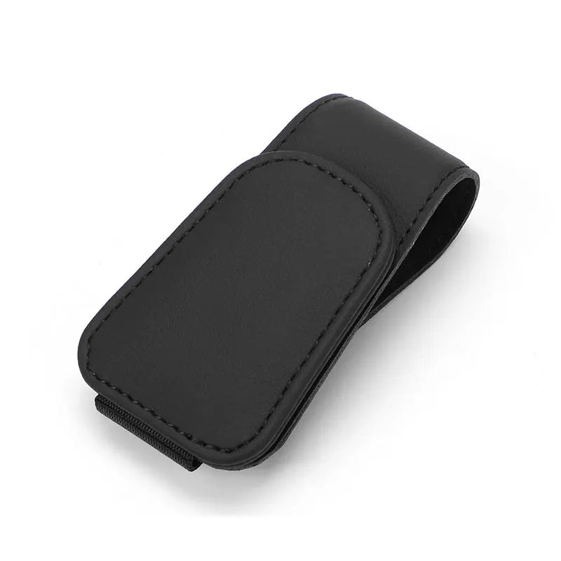 JFBONIN Universal Car Auto Sun Visor Eyeglass Hanger Clip Leather Glasses Holder Magnetic Multi-Function Automobile Accessories