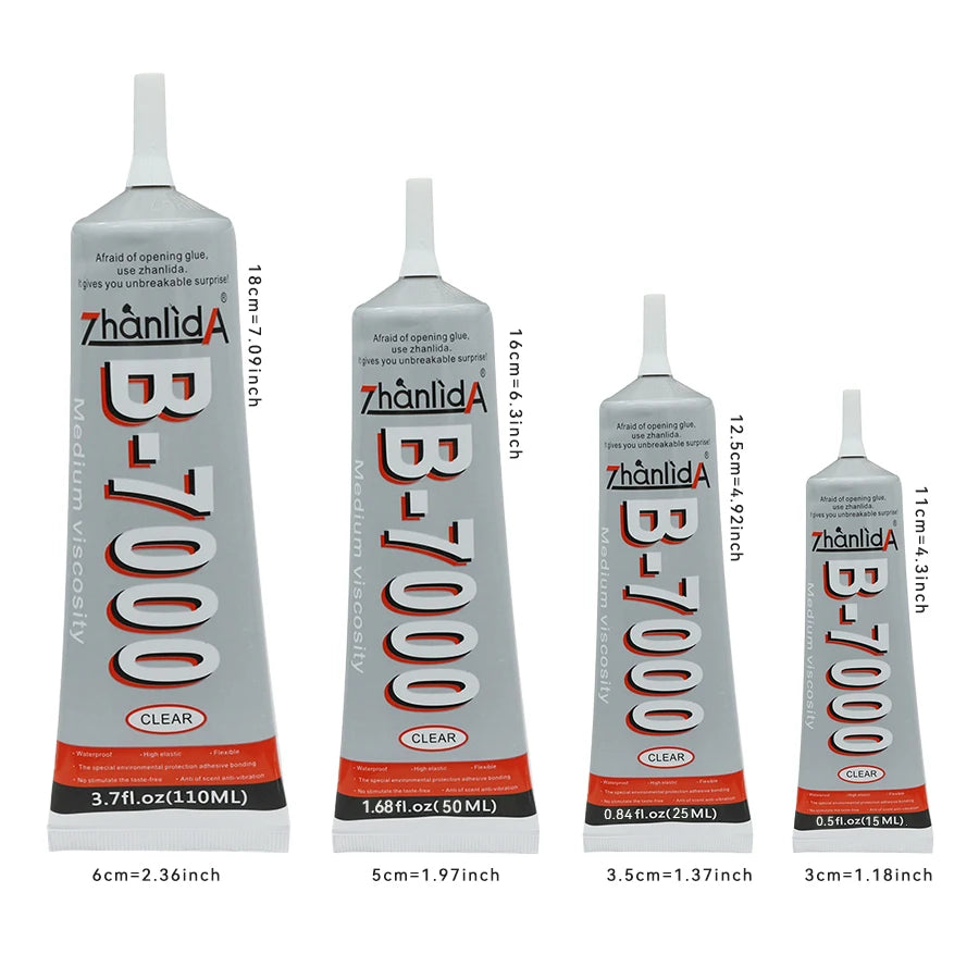 B7000 15/50/110ML Adhesive Glue for Phone Repair Liquid Glue Multi-purpose Super Glue With Precision Applicator Tip