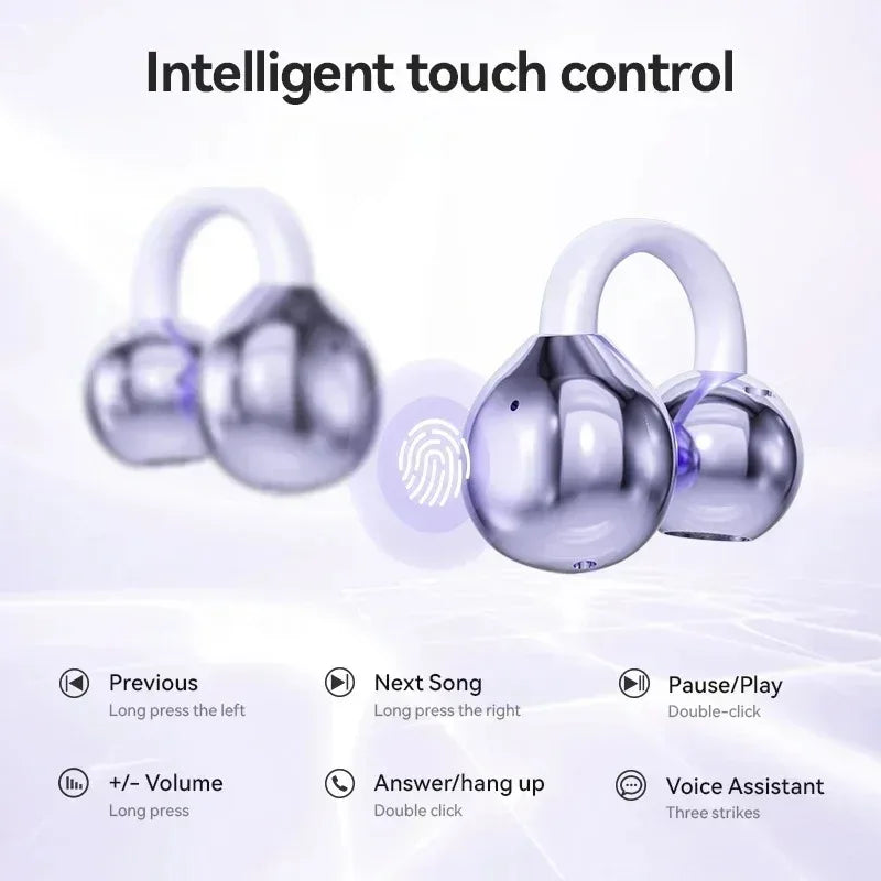 Wireless Bone Conduction Bluetooth 5 4 Sport Earbuds OWS Ear Clip Headphones Waterproof Comfortable With Digital Display
