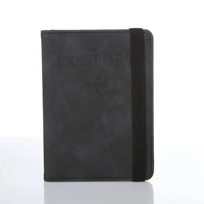 Vintage RFID PU Leather Passport Cover Multi-Function Wallet Case with ID Bank Card Slots for Women & Men Travel Accessory