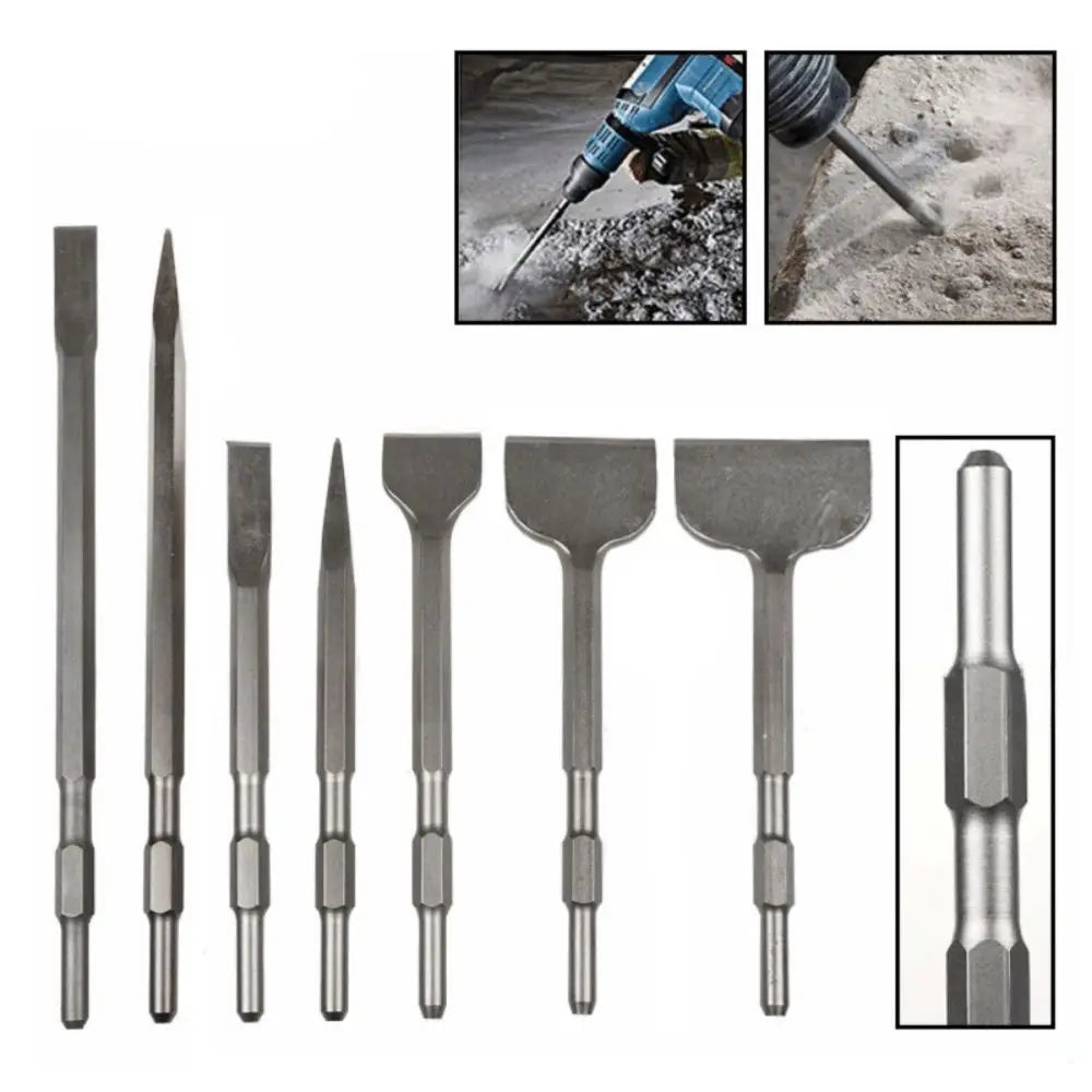 Durable Hexagonal Shank Slotting Flat Chisel Steel Flat Head Impact Bit Wear-resistant High Hardness Impact Drill Bit Brick