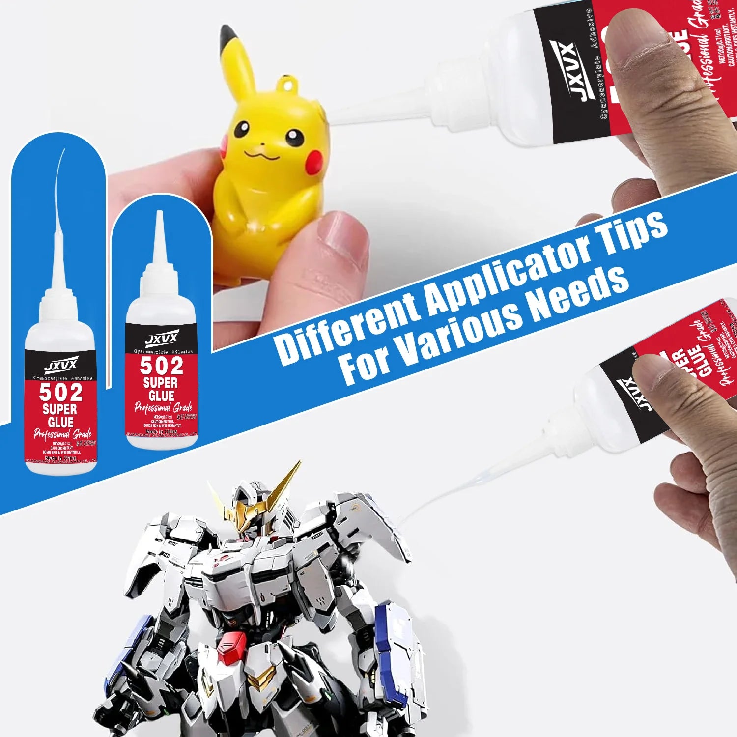 10PCS 502 Super Glue extra strong Instant Quick-drying Cyanoacrylate,Fast Drying,Waterproof,Multi-purpose for Metal, Plastic,Leather,and DIY Crafts Includes precision dispenser 20g.