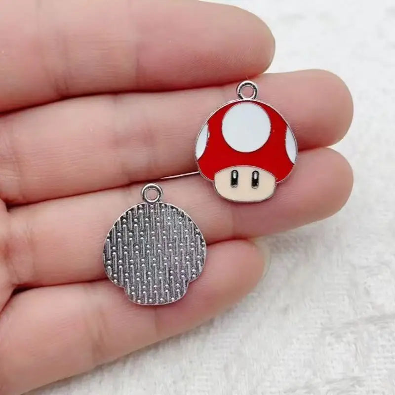10 pieces/batch of cute cartoon enamel pendants, used for DIY earring jewelry making bracelets earrings handmade accessories