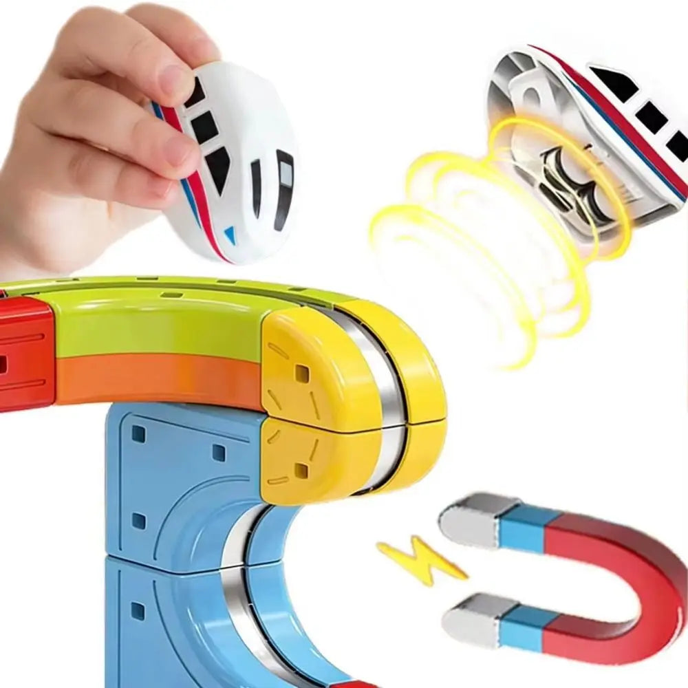 Plastic Magnetic Tracks Train Anti-gravity Intelligent Toy Magnetic Train Diecast Toy Smooth Steady Driving Electric Train
