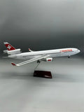 Swiss Airline MD11 Model Airplanes 1/85 Scale Plane 47CM Diecast Resin with Light Wheel Landing Gear Collection Toys for Boy