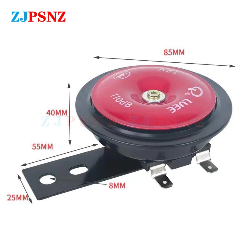 12V Motorcycle E-bkie Scooter Horn Super Loud Horn Waterproof Moped Dirt Bike Electric Vehicle Air Round Horn Motorbike 110db