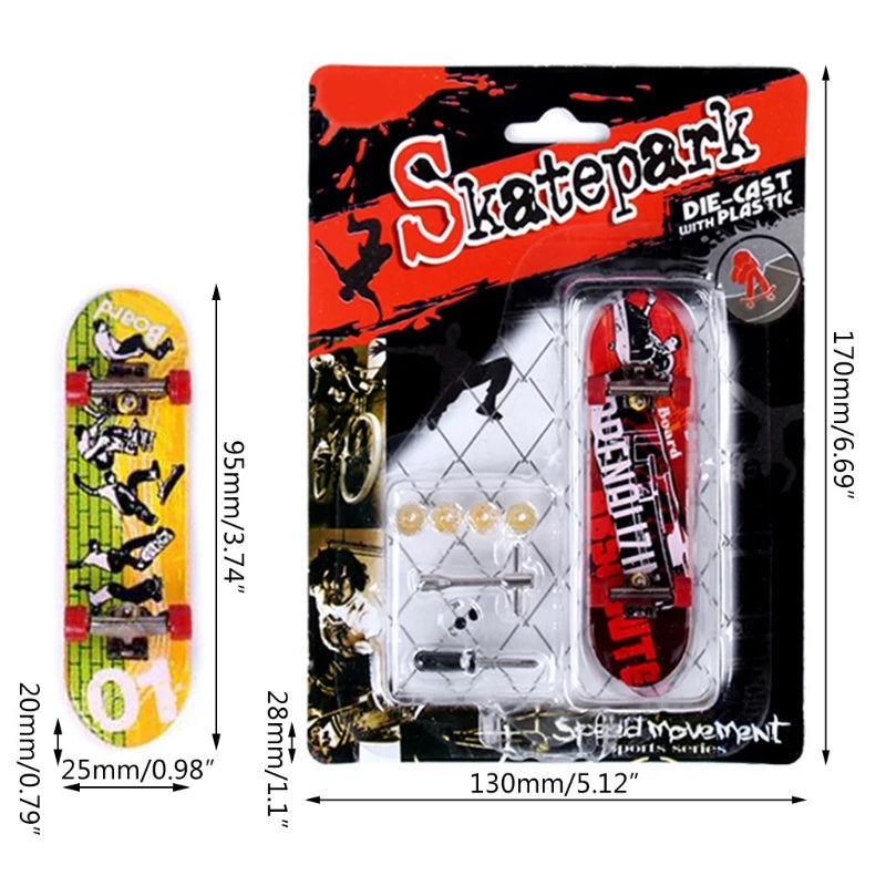 Alloy Stand Plastic Mini Finger Boards Mini Skate Finger Skateboard Kids Boys' Toys Random Color