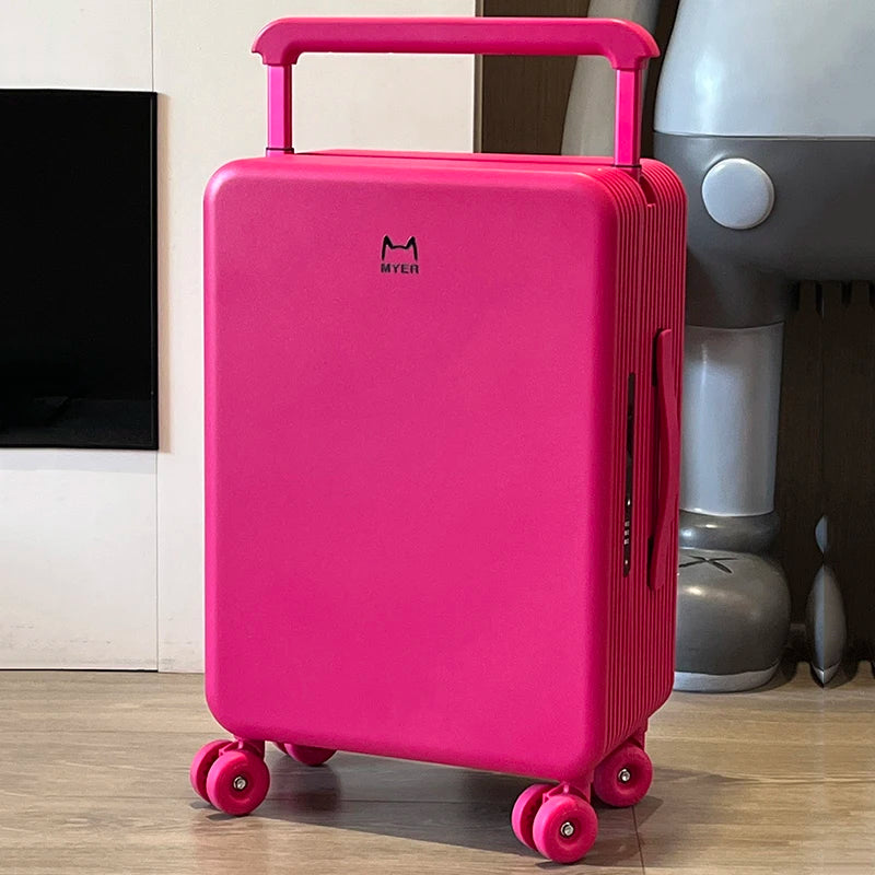 KLQDZMS 20"ABS + PC Suitcase Large-capacity Trolley Case Women Boarding Box Men's Password Box with Wheels Rolling Luggage