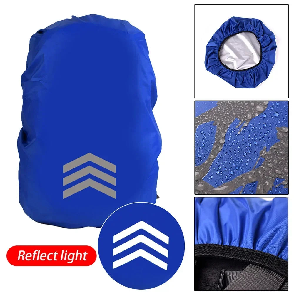 Outdoor Backpack Waterproof Rain Cover Reflective Lightweight Bag Dust Cover for Hiking Mountaineering Safety Travel 18-45L Use