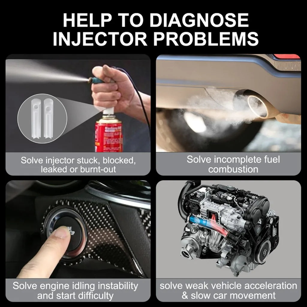 EM288 Fuel Injector Tester DIY Cleaner Set 8 Pulse Modes Car Fuel Cleaning Injector Work with Fuel Pressure Tester Car