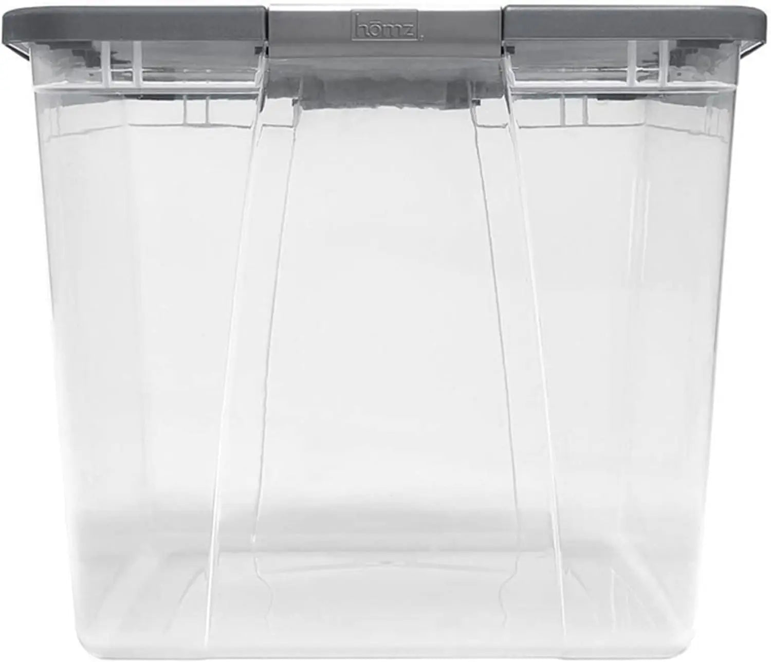 2-Pack Secure Latch, Clear Plastic Storage Organizer Bins, 64 Quart, Gray Lid - Heavy-Duty Container Boxes with Lids for Home, Office, and Garage