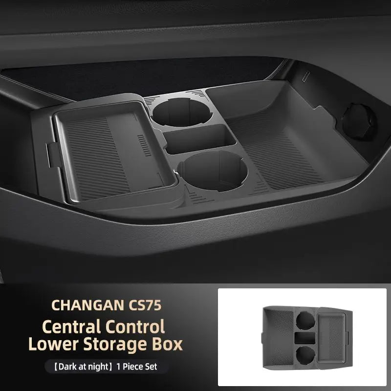 Storage Box For Changan CS75 Plus 2025 Car Styling Under Layer Central Control Organize Armrest Box Silicone Storage Accessories