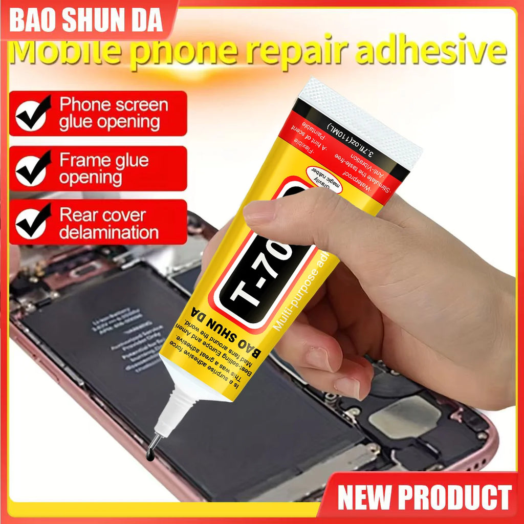 T7000 Electronic Component Repair Glue High-Strength Black Cellphone Tablet DIY Adhesive, T-7000 Super Strong Liquid Adhesive