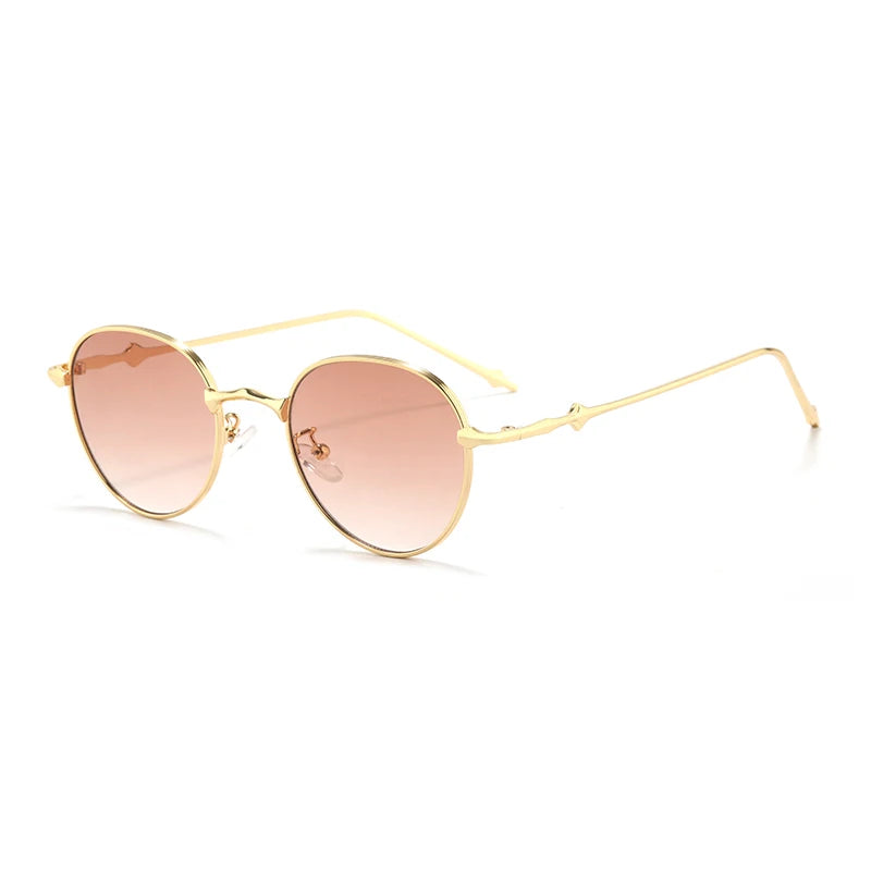 Hiking New Gradient Metal Frame Oval Anti Light Glasses Women Men Retro Eeyglasses Fashion Candy Color Glasses UV400 Female