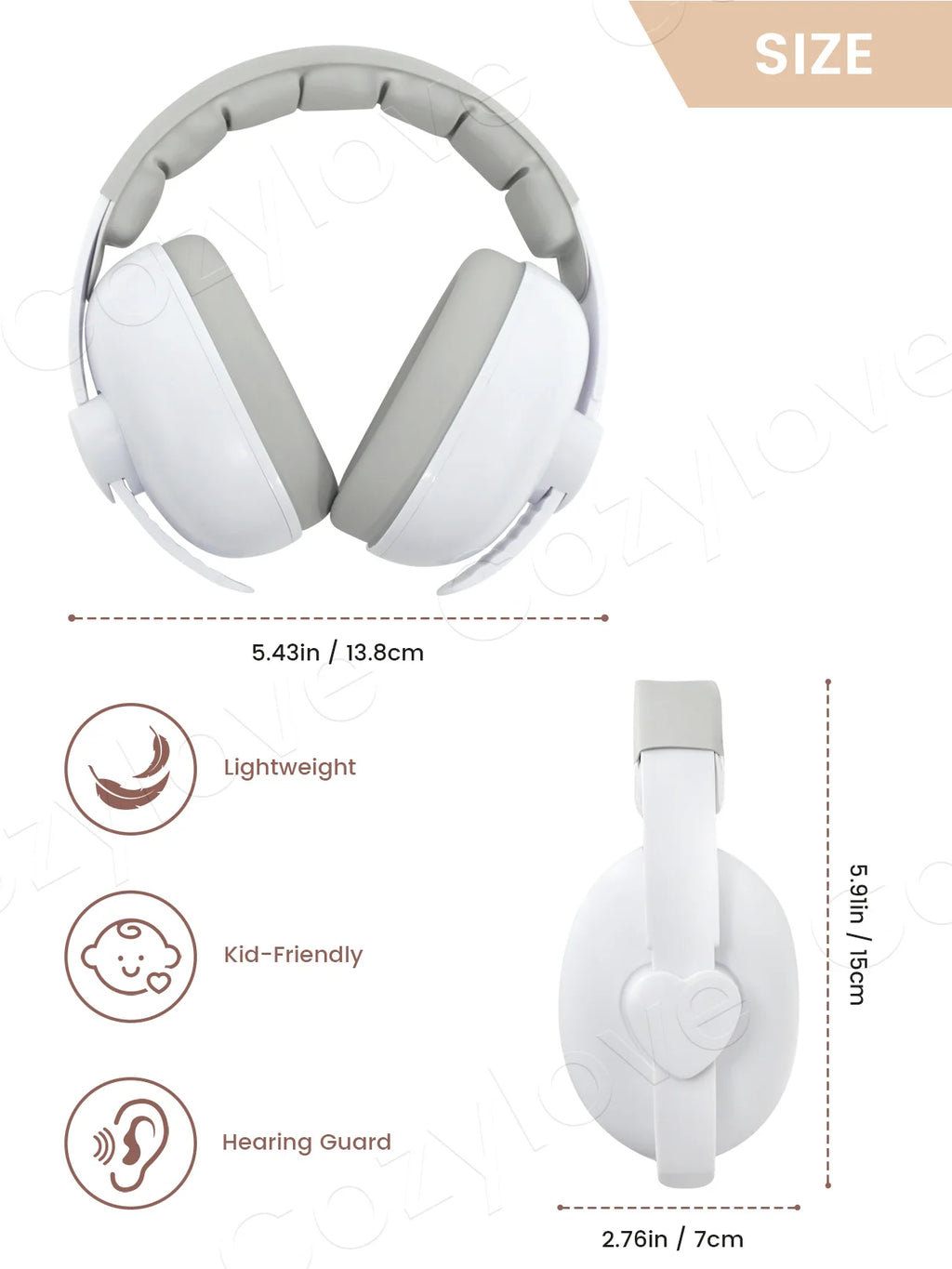Baby Noise Cancelling Headphones | Adjustable Infant Hearing Protection Earmuffs for Airplanes, Concerts & Events