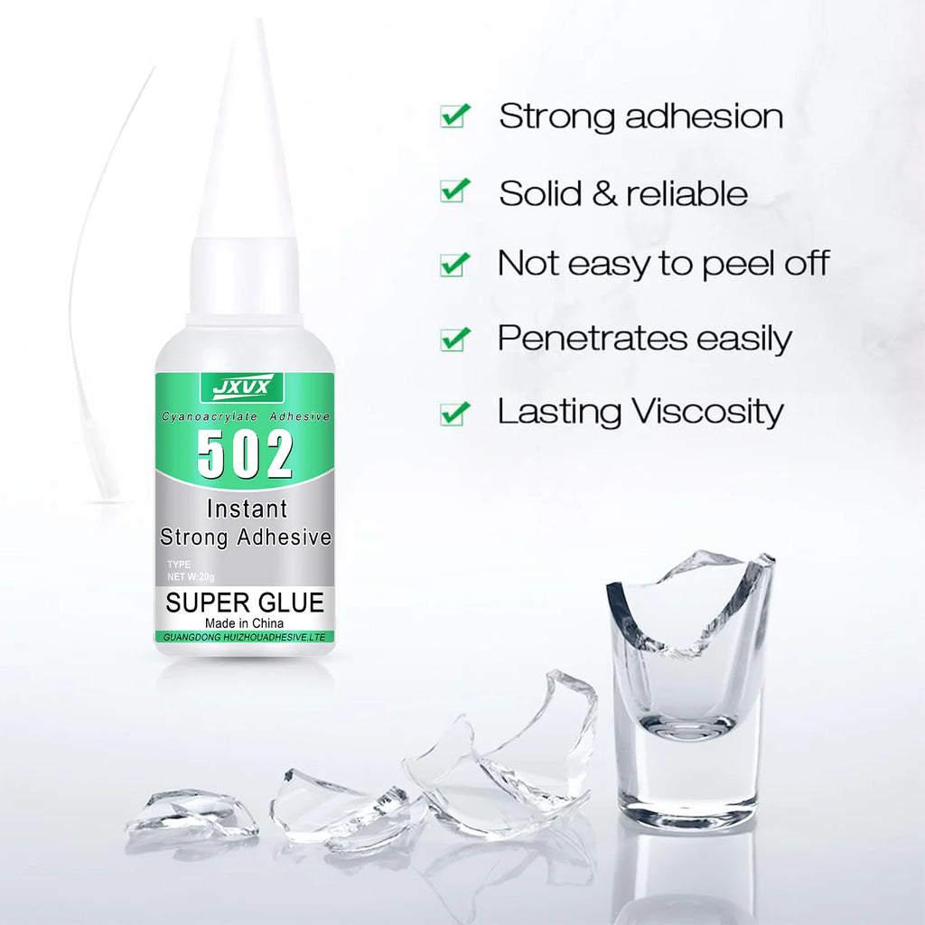 10PCS 20mL 502 Super Glue Strong Quick-Drying Adhesive Universal Instant Transparent for Metal Wood Rubber Leather Bond Repair.