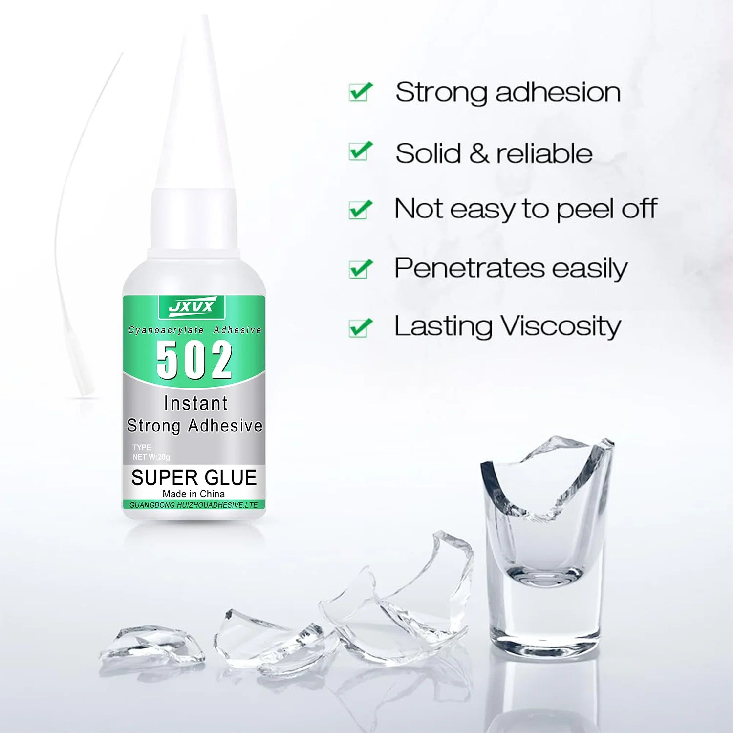 10PCS 20mL 502 Super Glue Strong Quick-Drying Adhesive Universal Instant Transparent for Metal Wood Rubber Leather Bond Repair.