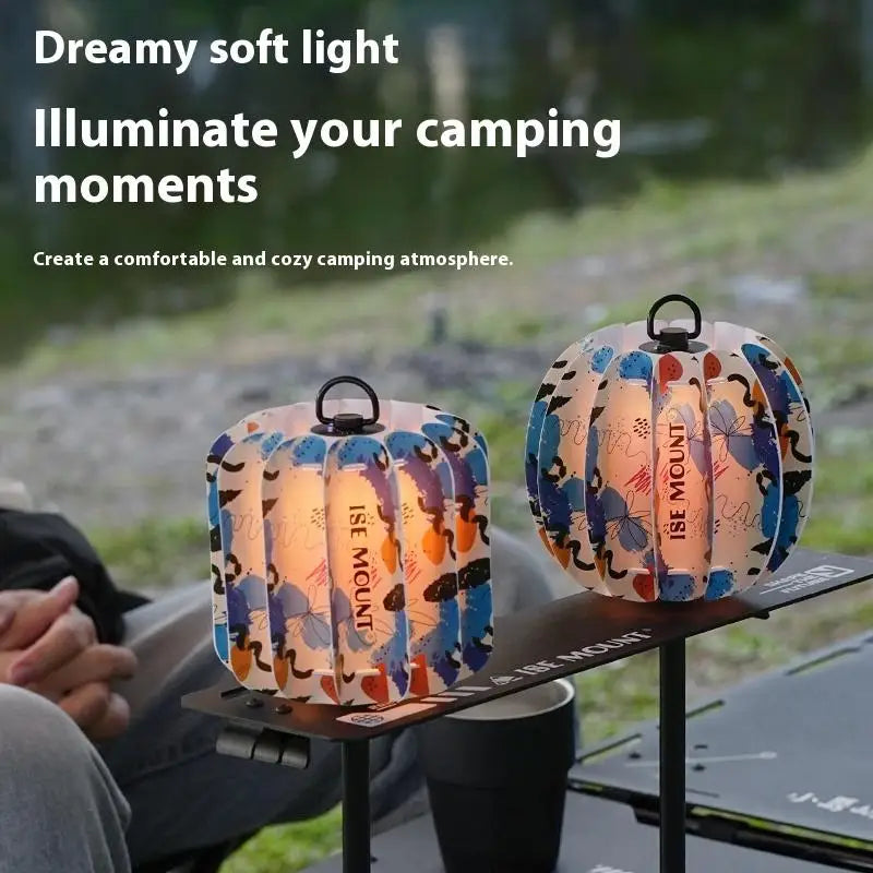 1Pc Lampshade Waterproof Camping Lamp Cover Atmosphere Lantern Shade Pumpkin/Cylindrical Shape For Outdoor Camping Tent