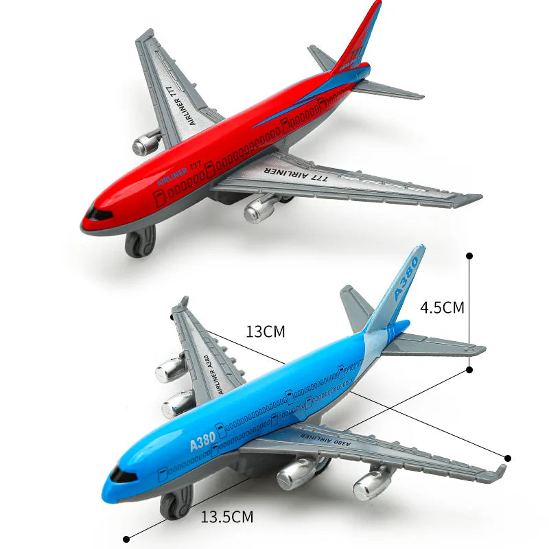 2pc B777 A380 Miniature Airplane Model For Boys Toys Kids Gift Simulation Metal Scale Aircraft Diecast Collectible Toy Aviation