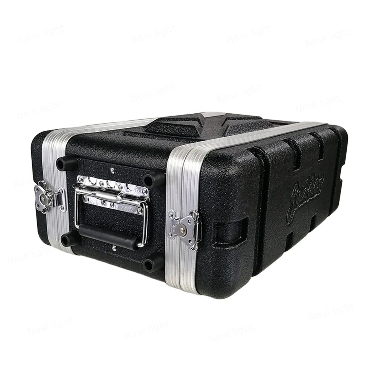Portable ABS Cabinet with Main Body Depth 210mm, Aviation Box Chassis Rack Shockproof Case for 19 inch Receiver