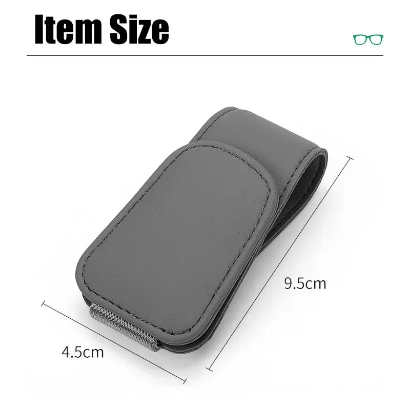 Car Glasses Holder Universal Sun Visor Clip Sunglasses Holder Microsoft  Leather Eyeglasses Hanger Ticket Clip glasses Mount