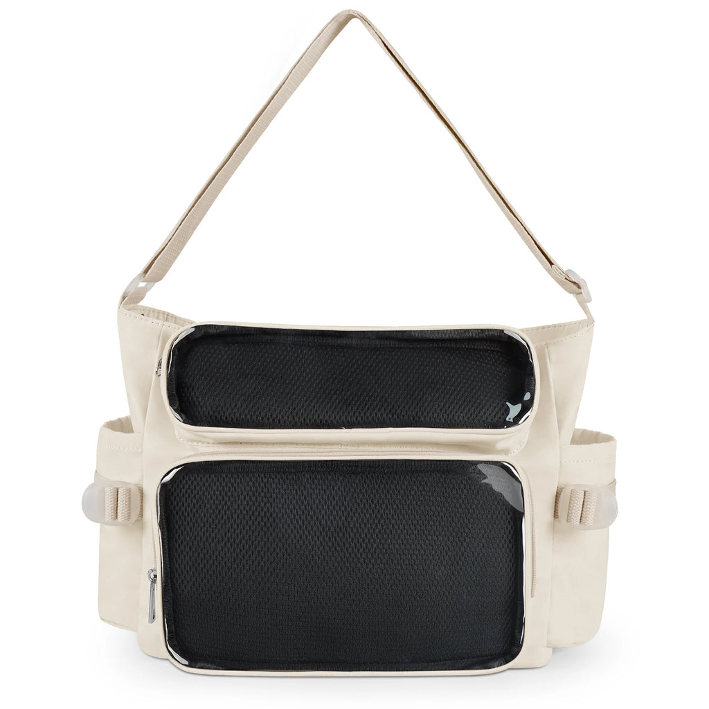 Kawaii Ita Bag Double Transparent Display Nylon Large Capacity Shoulder Crossbody School Tote Bag for Teenage Girls JK Style