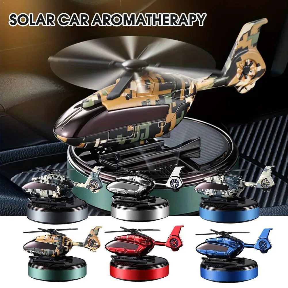 Car Solar Airplane Air Freshener Solar Helicopter Interior Accessories Trim Propeller Rotary Perfume Diffuser Deodorant
