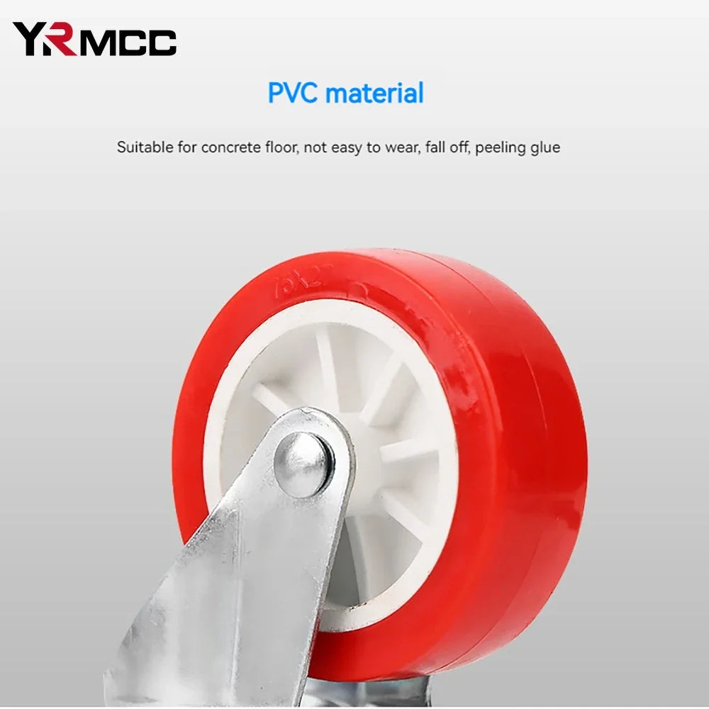 10PCS Car Swivel Casters 360 Degrees Heavy Duty Wheel Caster 1.5 Inch Wear Resistant Mute Heavy Trolley Wheels Red Swivel Castor