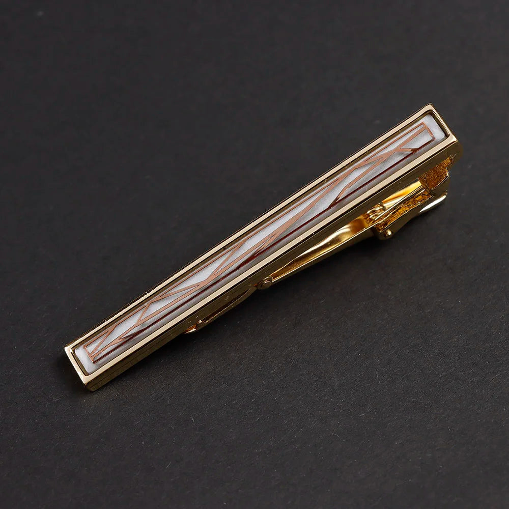 New High Quanlity Classic Golden Sliver 6cm Designer Metal Tie Clips Set Necktie Pin For Men Business Banquet Accessories Gift