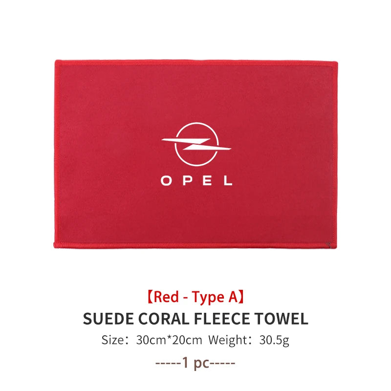 For Opel Car Deer Skin Coral Velvet Wiping Cleaning Absorbent Towel Insignia Corsa Zafira Meriva Mokka Astra H K C D