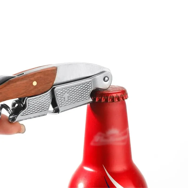 Professional Wine Opener Corkscrew Wood Handle Portable Multifunction Beer Cap Bottle Opener Kitchen Bar Tool High Quality