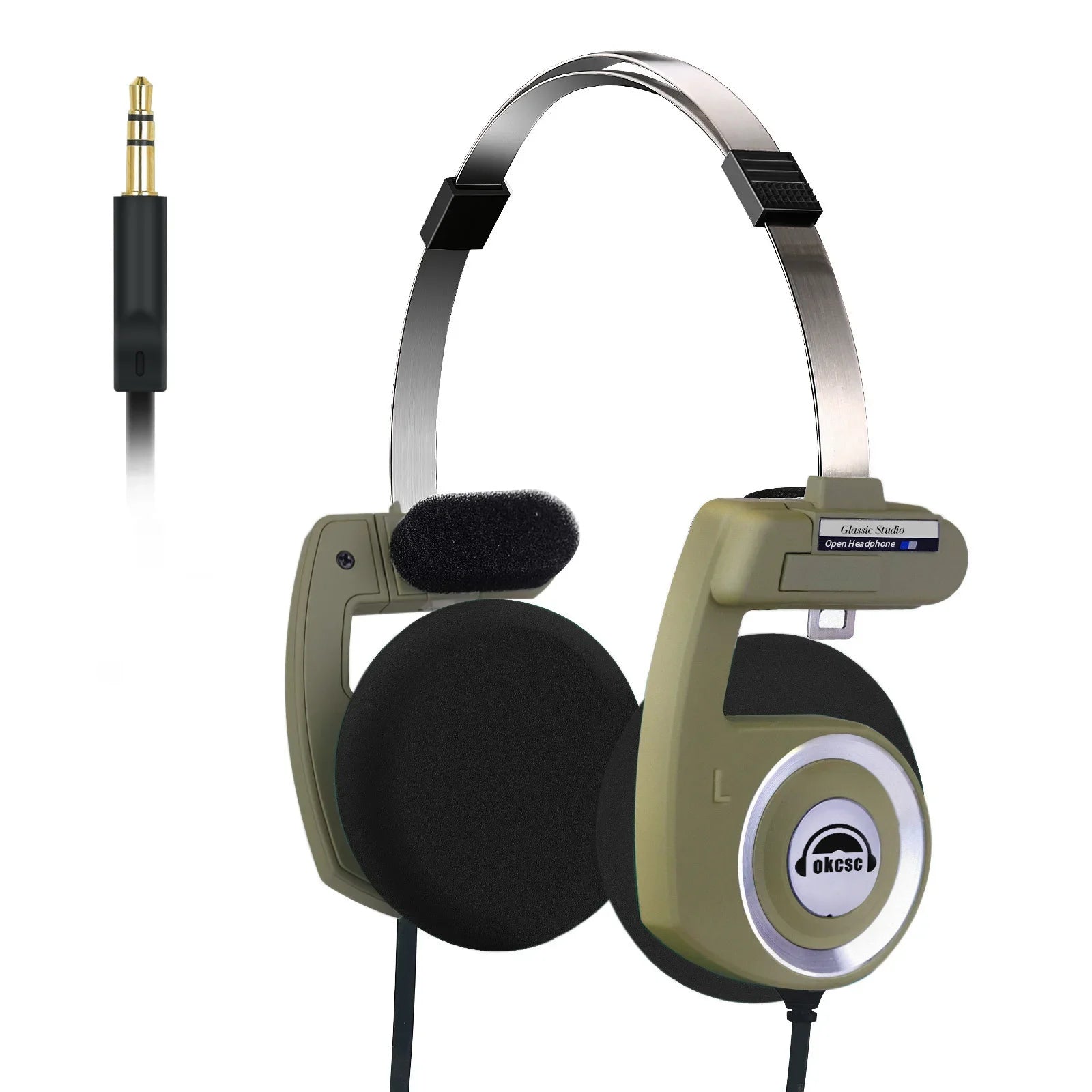 OKCSC Retro 3rd Generation Headphone Only Bluetooth Version 2-in-1 Wired/Wireless Earphones 40mm Driver Open End HiFi Headset