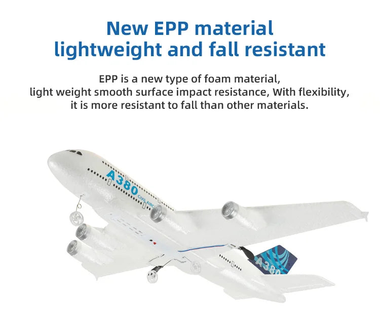3Ch 2Ch A380 Rc Plane Glider Airplanes Remote Control Foam Aircraft Fixed Wing Aircraft 6 Gyroscope Model Airplane Toys Hobbies