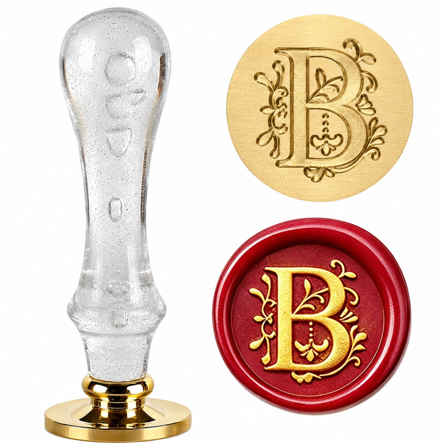 26 Letter Wax Seal Stamp,25mm Brass Head with White Bubble Handle Wax Stamp for Wedding Invitations,Birthday Cards,Envelopes