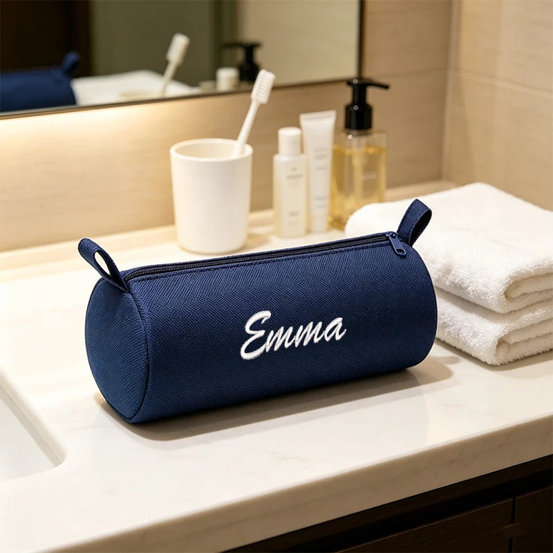 Customised Embroidery/Standard Style 2 Options, High-Quality Cylindrical Pencil Case, Storage Bag, Back-To-School Season!