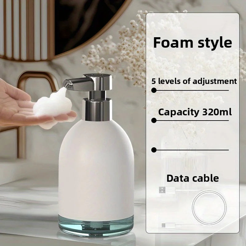 Smart Soap Dispenser Bottle 5 Gear USB Rechargeable 1200Mah 320ML Automatic Dispenser Sensor Pump for Household Bathroom