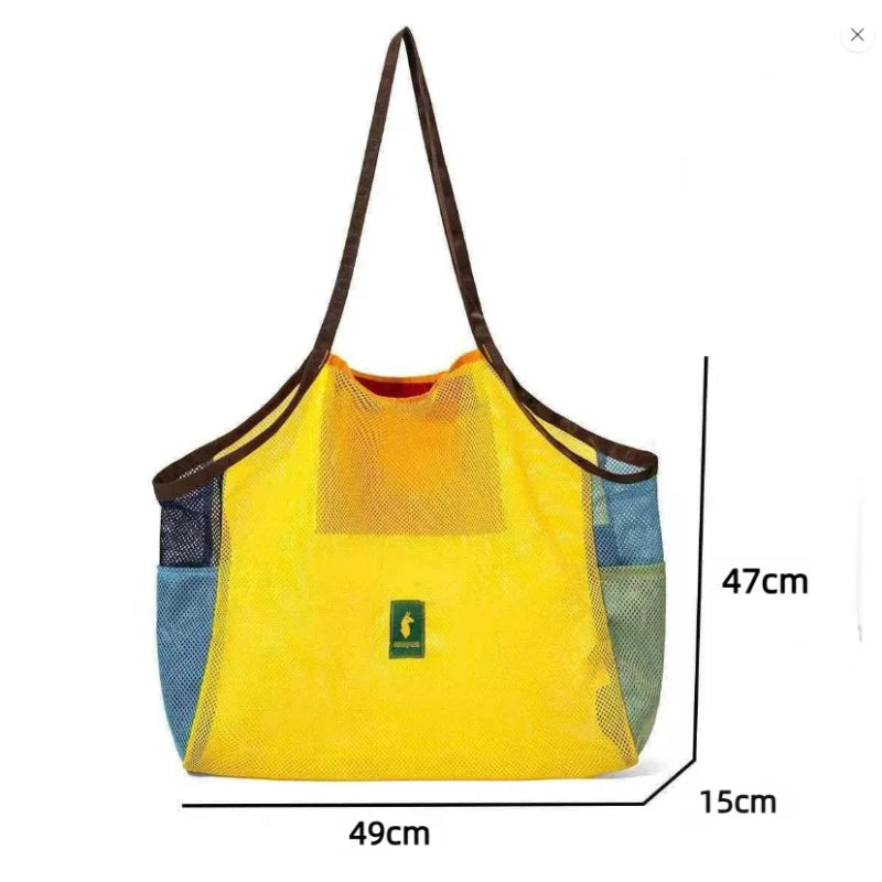 2026 New Large Capacity Mesh Women Men Tote Shoulder Bag Lightweight Reusable For Grocery Shopping Beach Swimming Gym Workout Da