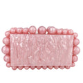 Boutique De FGG Women Acrylic Box Clutch Beaded Evening Handbags Casual Clutches Purse Chain Shoulder Bags Crossbody Bag