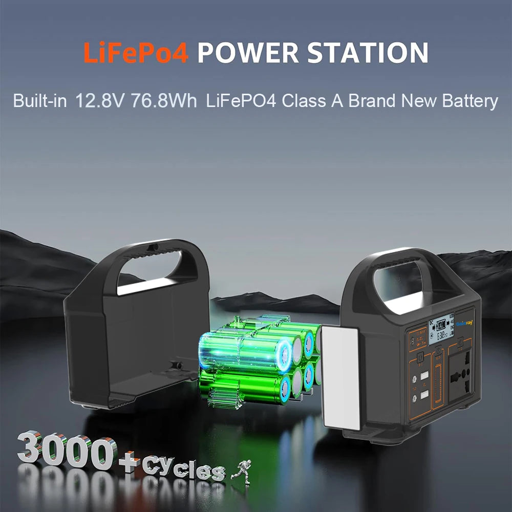 Gaiaray 100W Portable Power Station AC110V 220V 76.8Wh Solar Generator Outdoor Power Bank For Camping Travel Emergency Energy