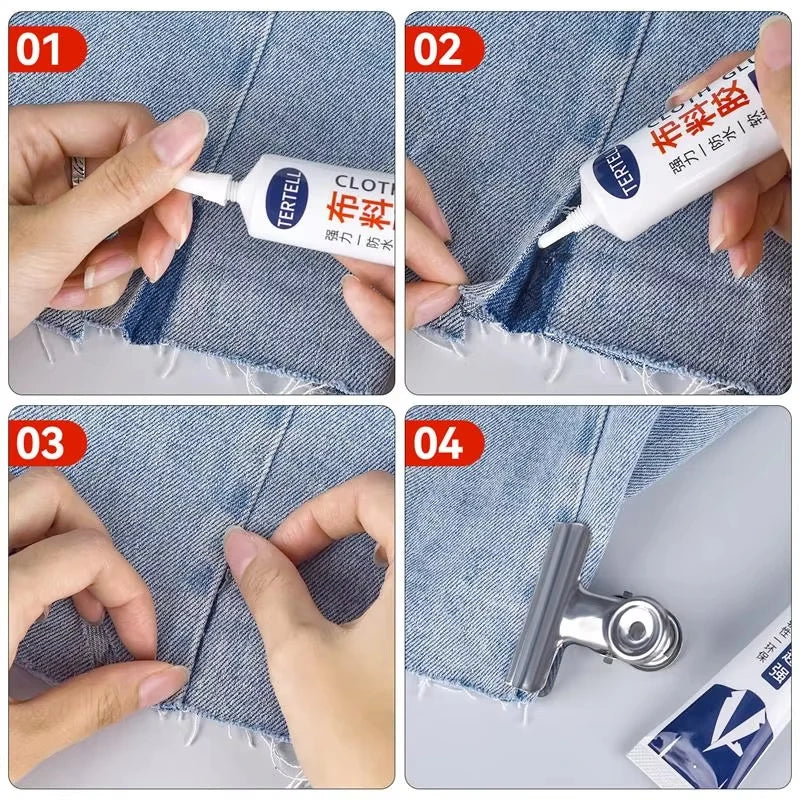 Quick Dry Fabric Glue Waterproof Fabric Patching Glue Versatile Fabric Repair Seam Adhesive for Clothing Textiles