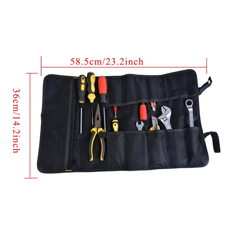 1PC Multi Pocket Oxford Cloth Car Repair Kit Bag Screwdriver Plier Wrench Roll Repairing Tool Storage Bags High Quality WF