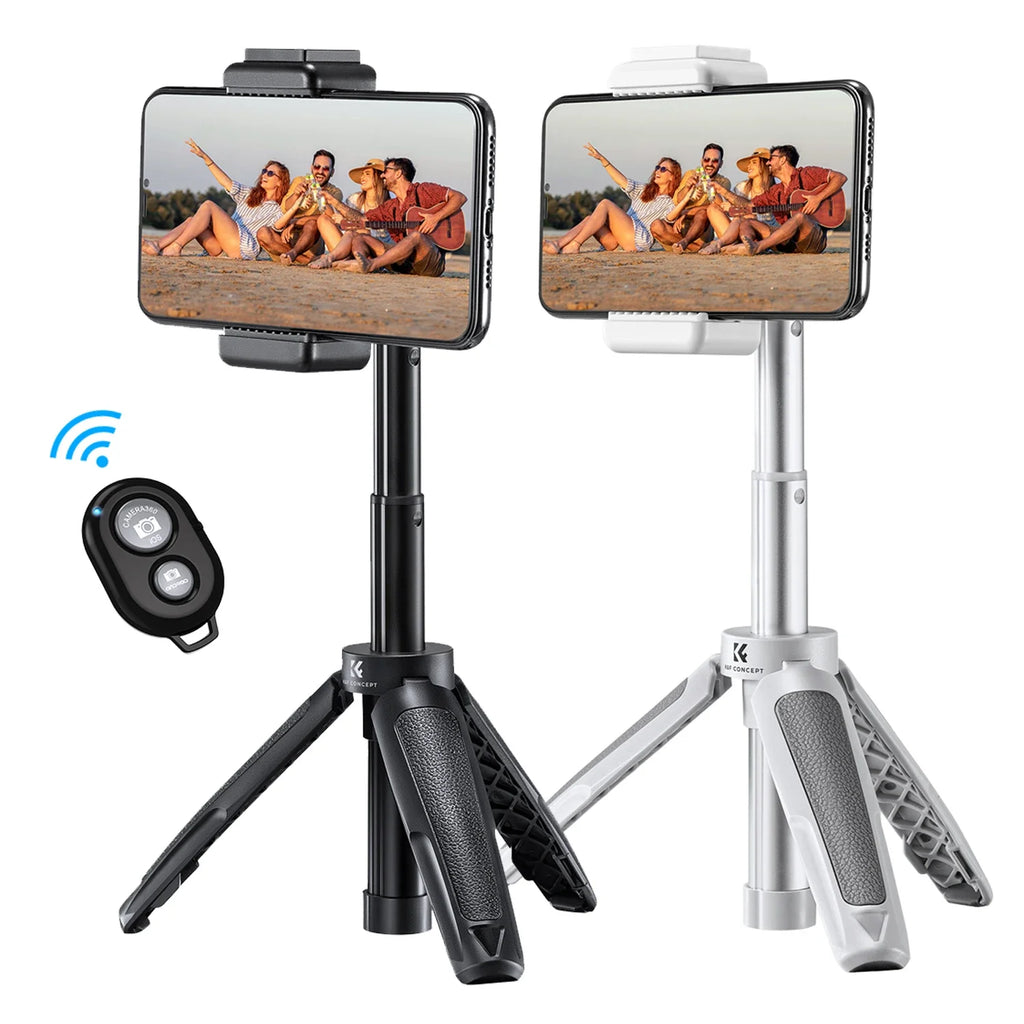 K&F CONCEPT Cell Phone Tripod MS02 13.4''/34cm Bluetooth Selfie Stick for iPhone DSLR Camera Live Streaming Selfie Stick Stands
