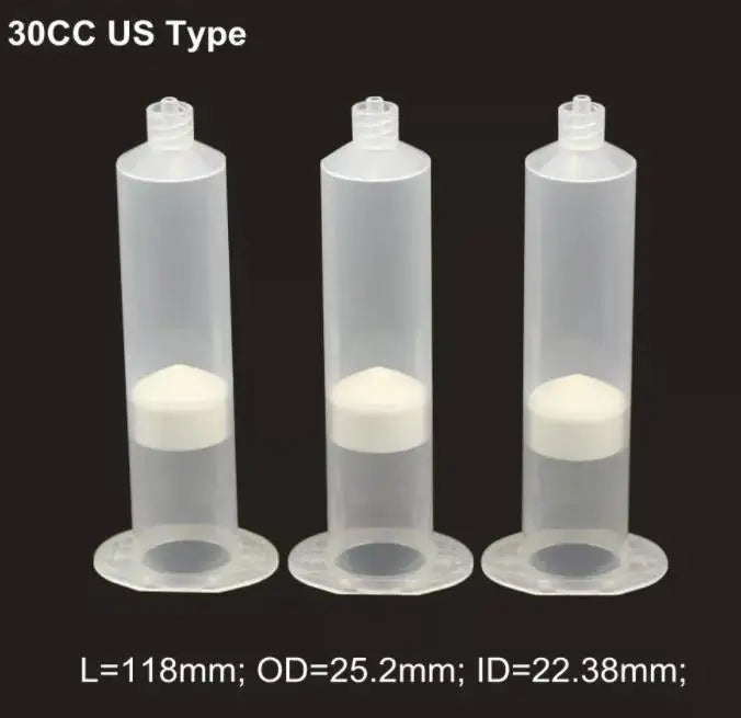 30cc/55cc Epoxy Anti UV Screw Syringe Cylinder Adhesive Liquid Amber Dispenser Dispensing Automatic Syringe Barrel Syringe
