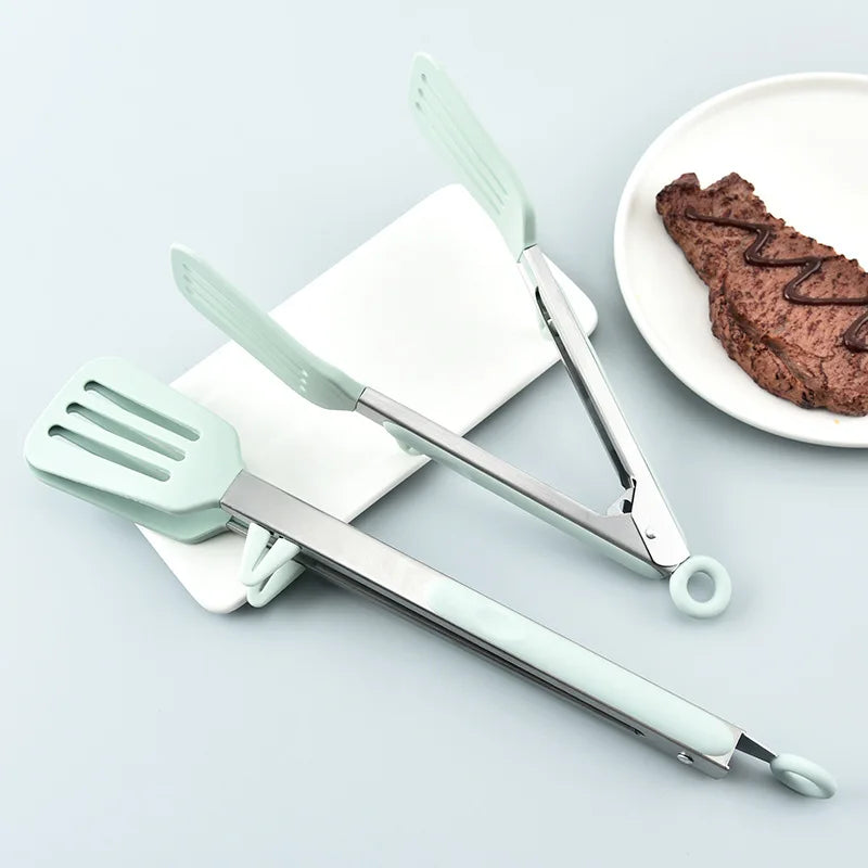 9" & 12" Silicone Food Tongs Set, Heat Resistant BBQ Clips for Steak Bread, Wholesale Available
