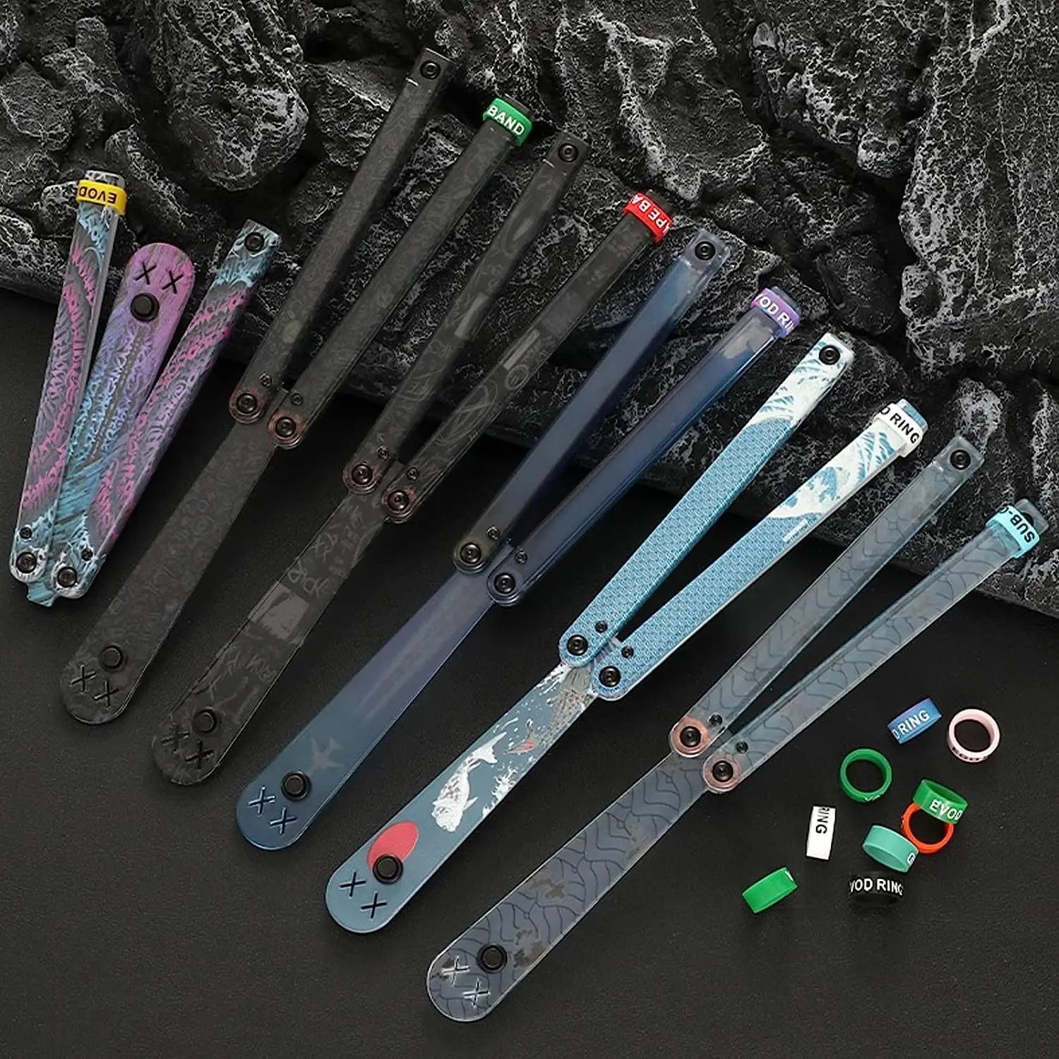 Practice Balisong Training Folding Flail Knife Outdoor Trainer Tanto Pocket No Sharp EDC Tools Fidget Knife Toy Outdoor Tools