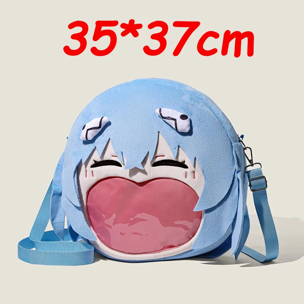 EVA Neon Ayanami Rei Shoulder Bag for Women Handbags Anime Plush Backpacks Transparent Cosmetic Bag Gifts Itabag Crossbody Bag